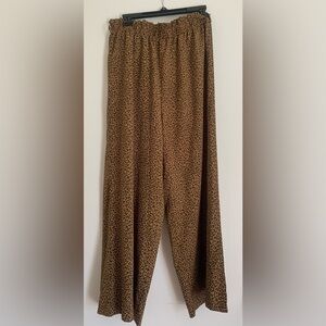 SHEIN Leopard Print Wide-Leg Pants